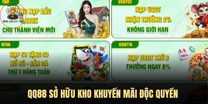 QQ88 sở hữu kho khuyến mãi độc quyền