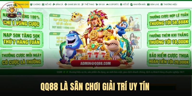QQ88 được đánh giá là sân chơi giải trí uy tín
