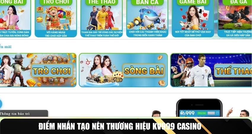 Điểm nhấn tạo nên thương hiệu KV999 Casino